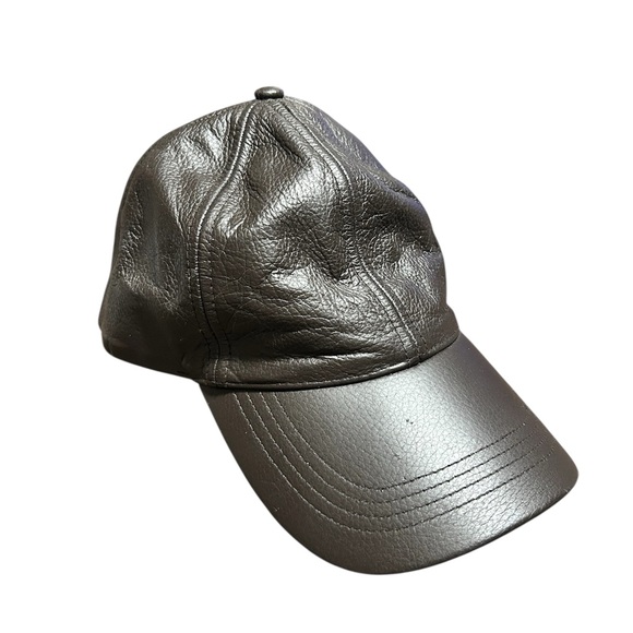 Other - Vintage Genuine Leather Brown Strapback Minimalist Y2K Streetwear Cap Adjustable
